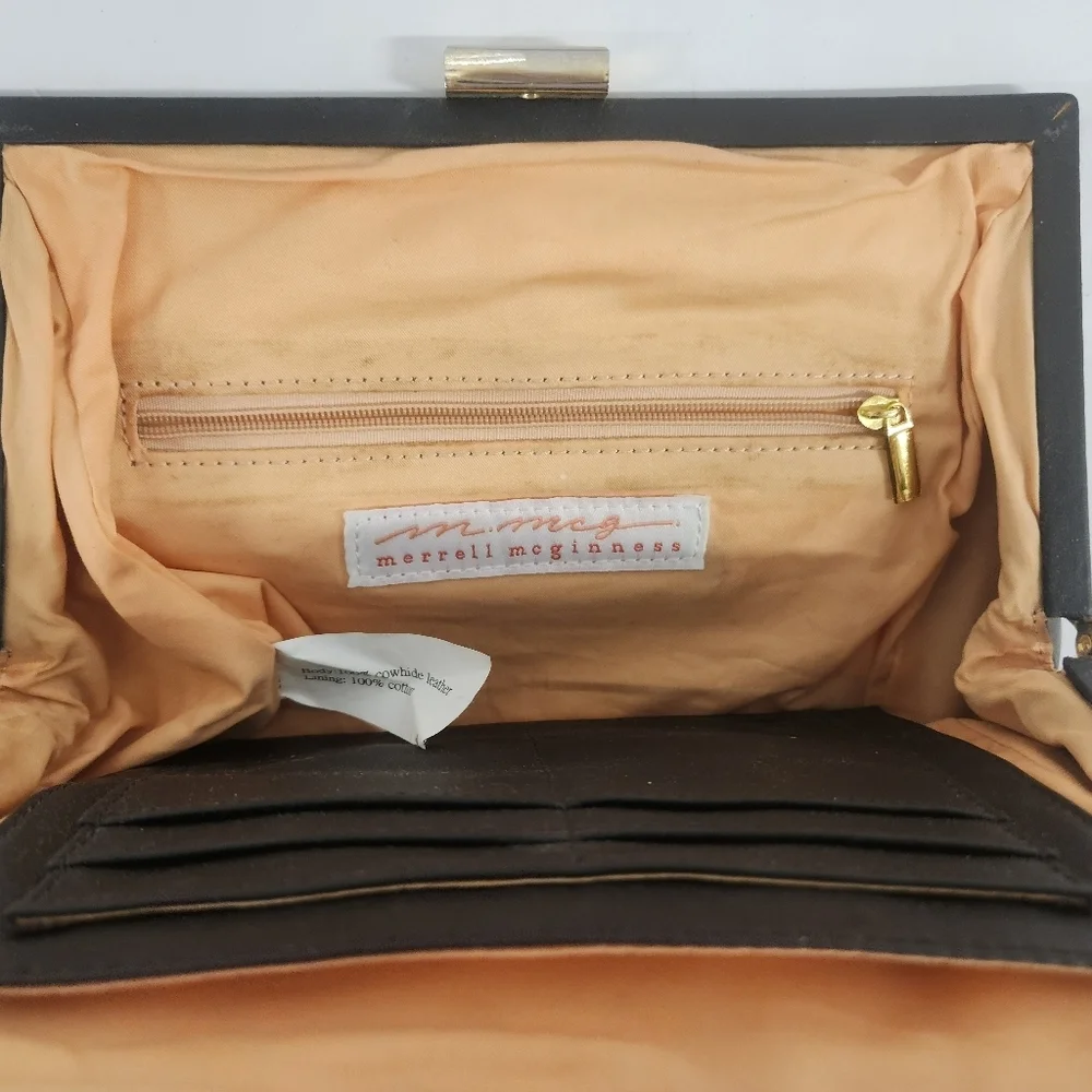 Merrell McGuiness‎ Croc Embossed Leather Reversible Handbag Clutch Rare